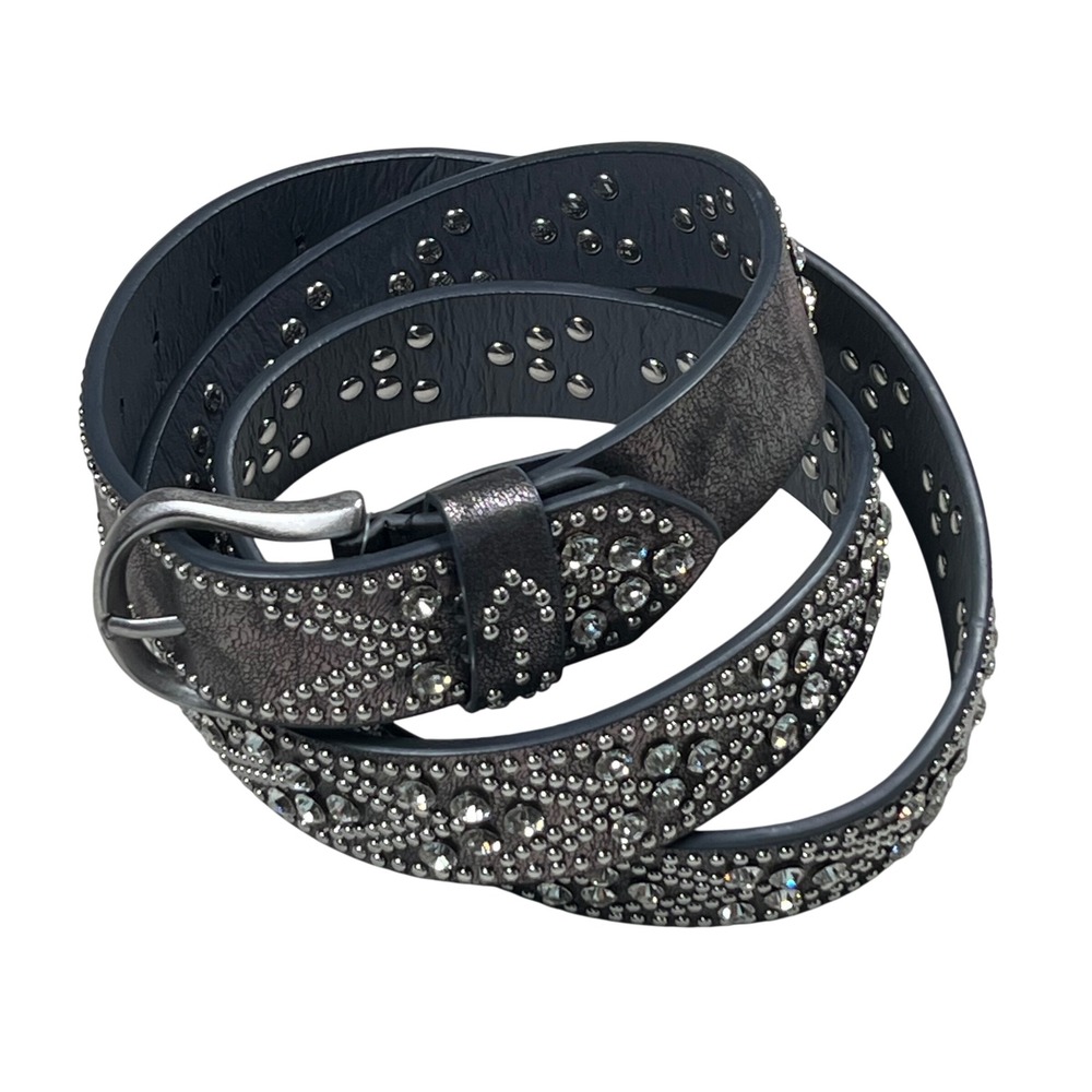 New Torrid Studded Belt Women 3X (22-24) Silver Metallic Rhinestone Bling NWT